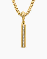 Barrel Amulet in 18K Yellow Gold with Diamonds, 20mm